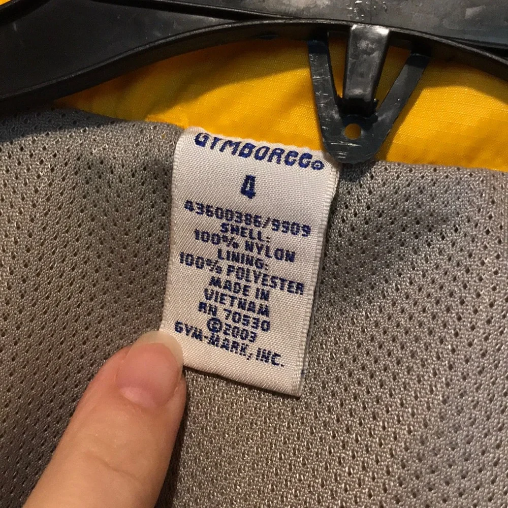 Vtg Gymboree size 4 zip rain hoodie yellow wind fleece jacket removable hood EUC